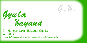 gyula wayand business card